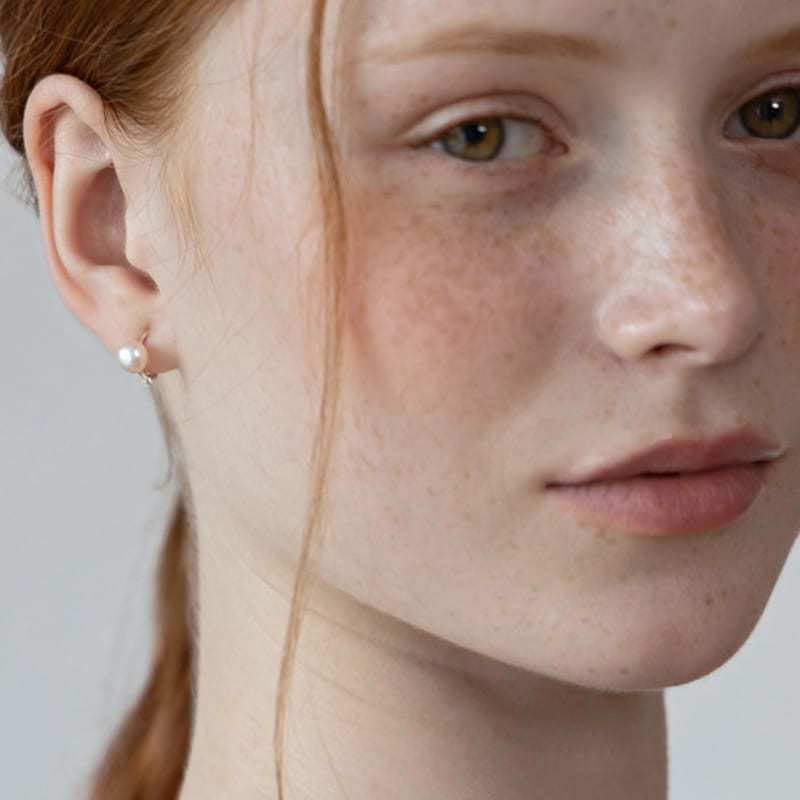 TATIANA (925 Silver) Simple Freshwater Pearl Hoop Earrings EC3238