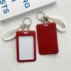 Multicolor Matte Plastic Id Card Holder Wrist Lanyard Scratch Resistant Shell For Students Office Workers Access Cards