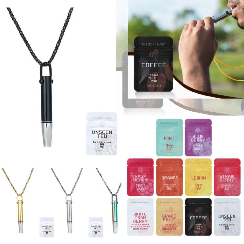 Breathing Resistance Whistle Necklace With Cotton Core Relaxation Anxiety Relief Necklace Stress Relief Meditation Necklace