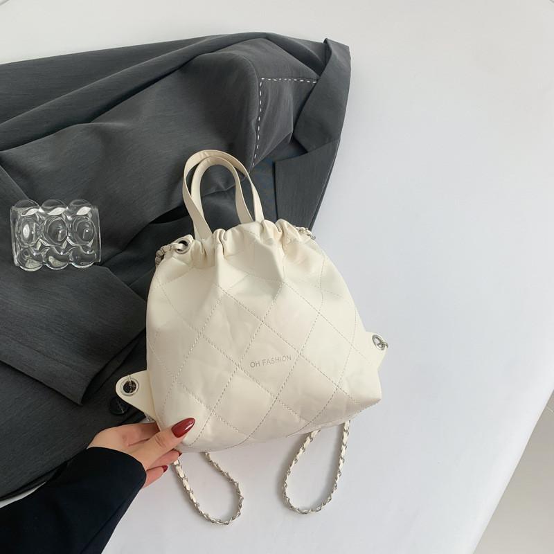 

Trendy Minimalist Korean Style Bucket Bag With Soft Pu Material And Chic Colors білий