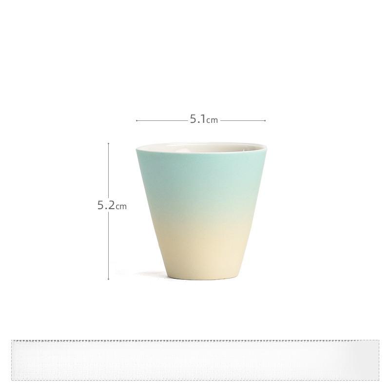 Ceramic Tea Cup Gradient Glaze Oblique Cone Master Cup Gift Box Set Dehua White Porcelain Tea Cup Kung Fu Tea Set For Gift 60ml