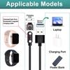 2 Stuks Universele Smartwatch Oplader, 2-Pin 4 mm Magnetische USB Oplaadkabel, Universeel Vervangend Oplaadsnoer voor Smartwatch & Fitness Tracker