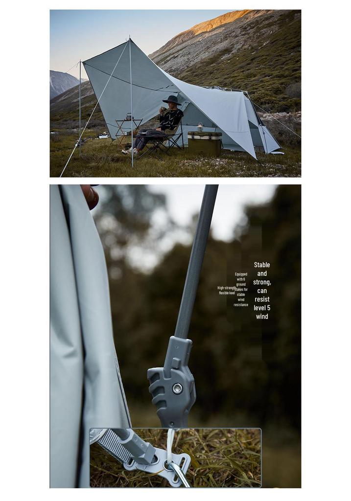 Mountain Outdoor Quick-Open Dome Tent with Detachable Sunshade