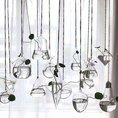 Flower Hydroponics Creative Home Decoration Plant Pot Glass Vase Terrarium Container Hanging Glass