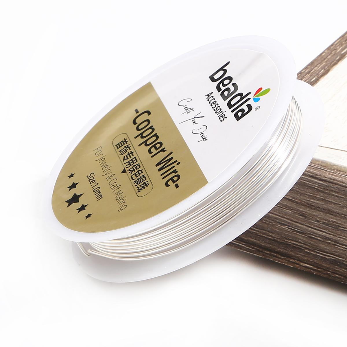 

Медная проволока для бисероплетения для браслета «сделай сам», ожерелья, цветного ювелирного шнура, веревки для рукоделия 1mm 1.5M