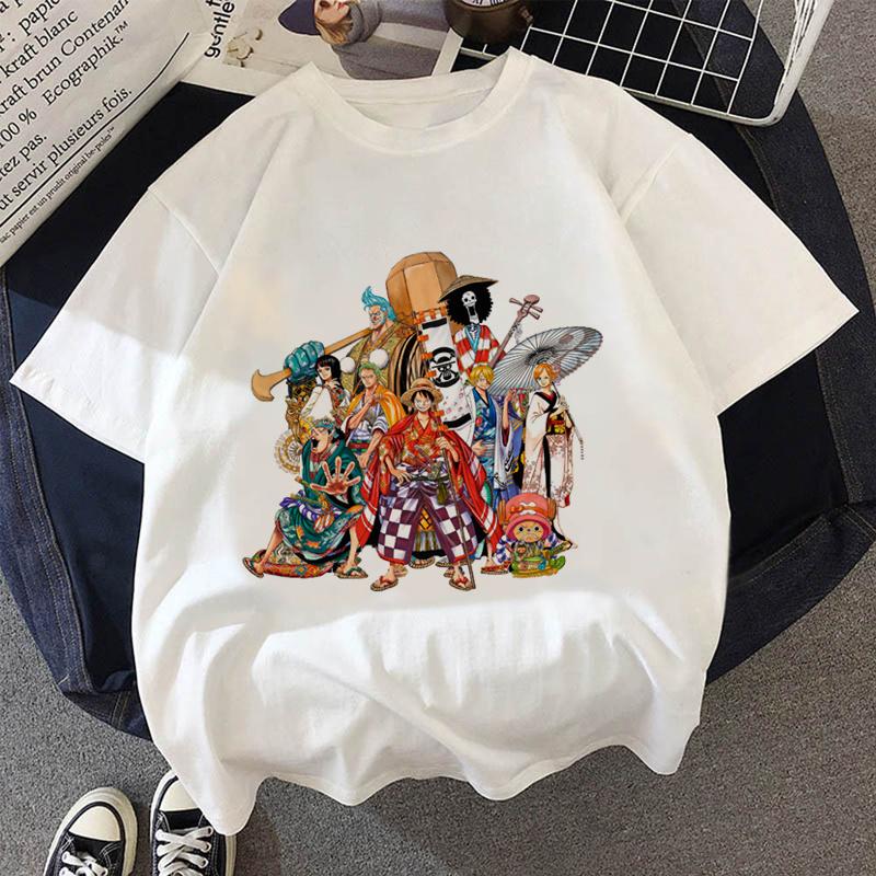Japanese Anime One Piece Luffy T-Shirt Chopper Peripheral Clothes Men Cartoon T-shirt  Fashion Harajuku Ullzang Fashion Unisex Top