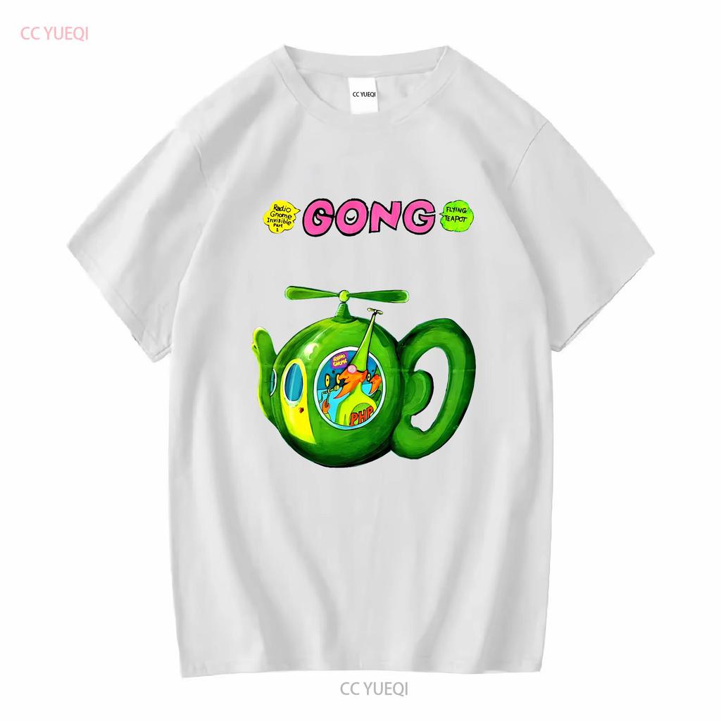 Gong Rock Band Daevid Allen T Shirt Flying Teapot Didier Malherbe Pip Pyle long sleeves vintage Washed Casual Comfortable homme