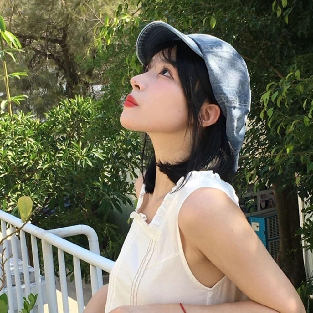 Washed Cloth Denim Octagonal Hat Head Circumference Cloud Hat Casual Denim Beret  Girl