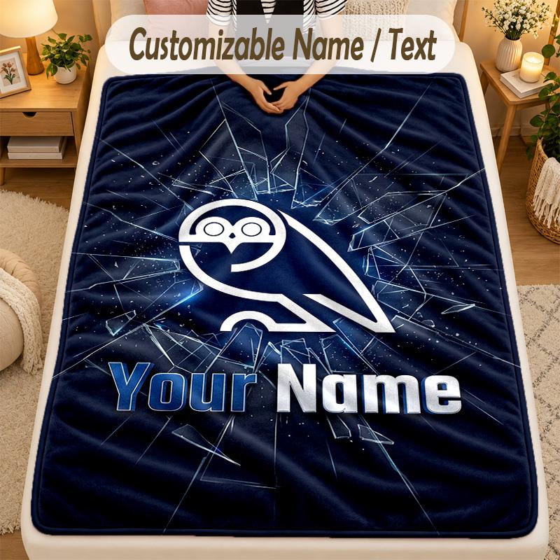 Flannel BlanketSheffield Wednesday FC Custom Name Text Personalized Soft Warm Throw Blanket Home Decor Gift