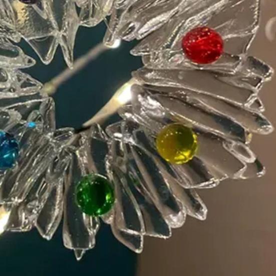 Crystal Christmas Tree Ornaments Clear Wreath/Tree Christmas Hanging Ornament for Holiday Indoor Outdoor Home Decor
