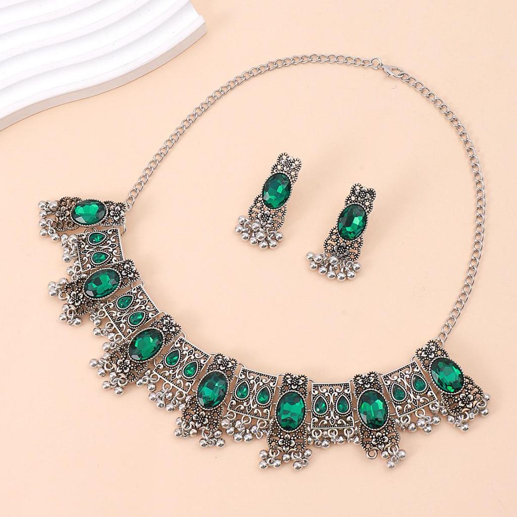 Bohemian Retro Indian Ethnic Necklace and Hanfu Jewelry Set