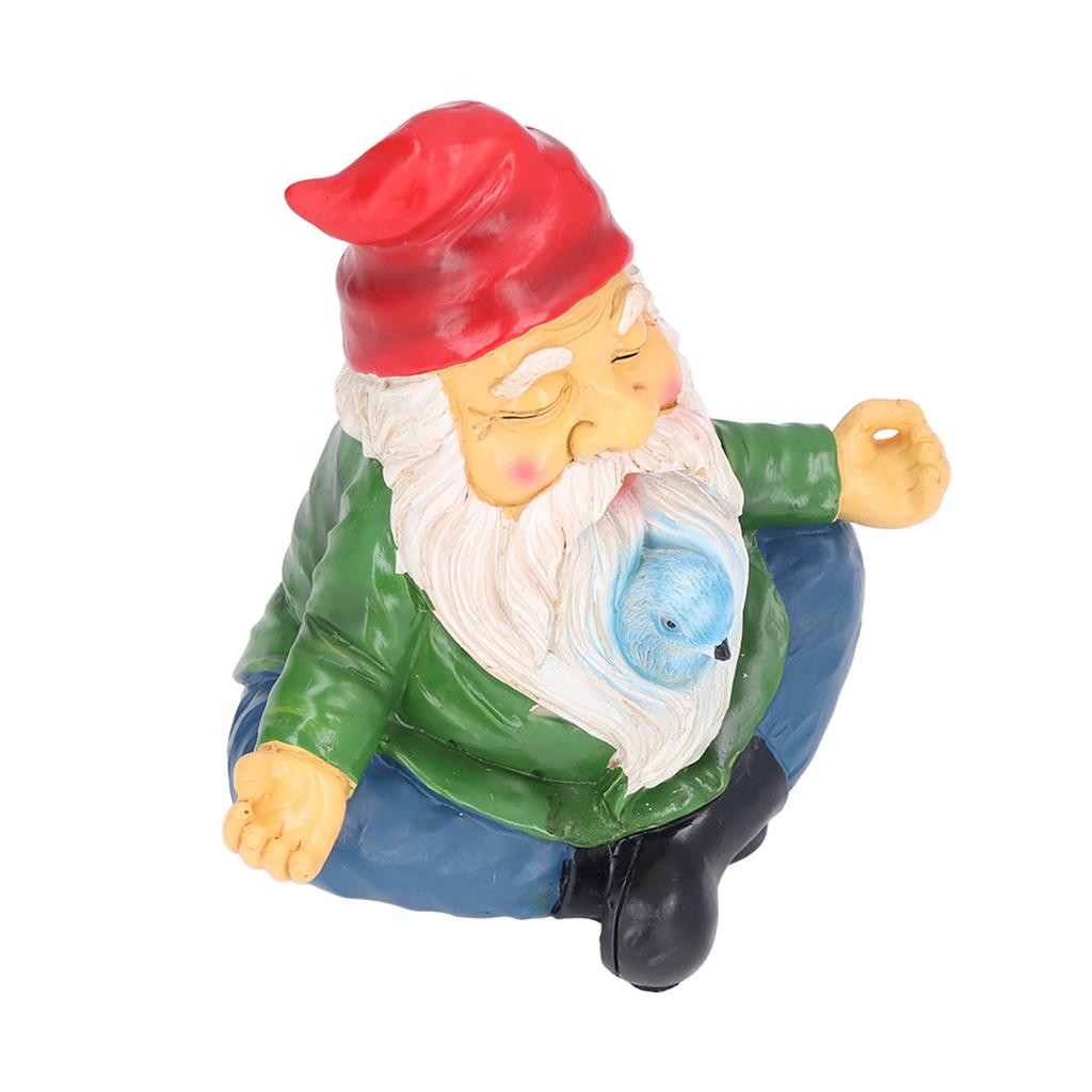 Meditating Dwarf Ornament Resin Hand Craft Garden Zen Gnome for Patio Backyards Decoration