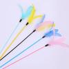 Cat Toy Feather Cats Teaser Stick Set Long Handle Cat Toys 5PCS Feather Sticks Bite-resistant Cats Toys with Bell Pet Products
