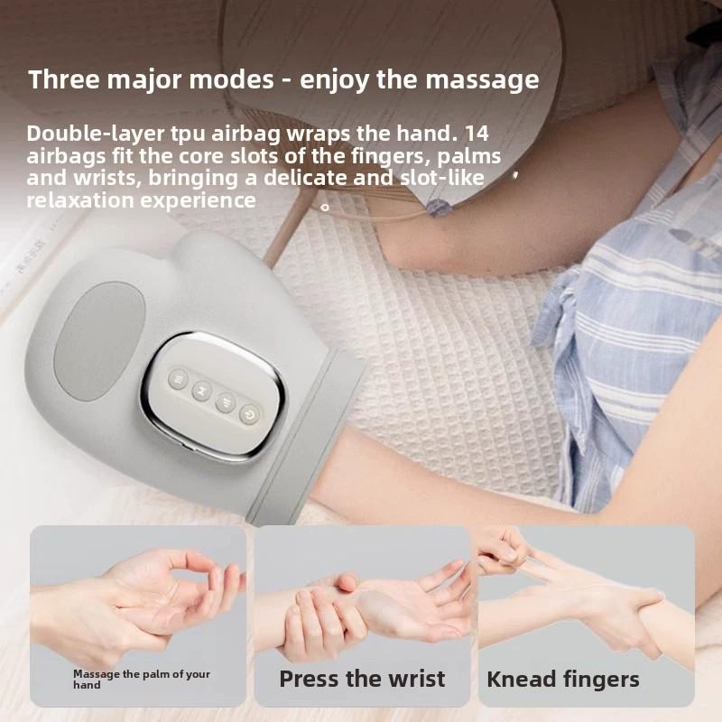 Handmassagegerät mit Airbag-Kompression Finger Handgelenk Handflächen-Massagegerät Vibrationshandschuh zur Entspannung der Handmuskulatur Geschenk für Männer Frauen
