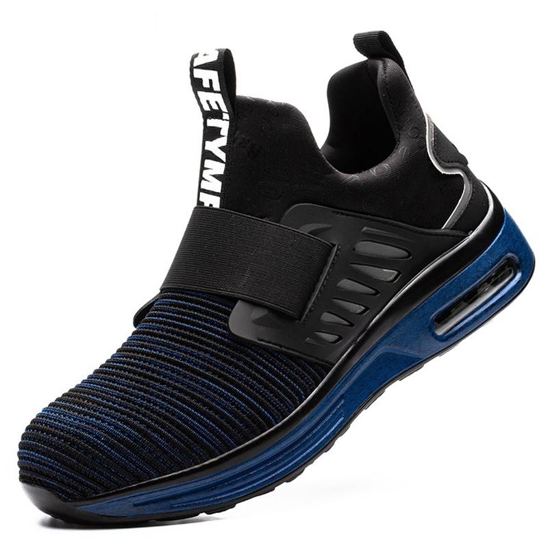 Atmungsaktive Sicherheitsschuhe für Herren, Zehenschutzkappe aus Kunststoff, leichte Schlupfschuhe, Arbeitsschuhe für Herren und Damen, Sicherheits-Sneakers für Herren