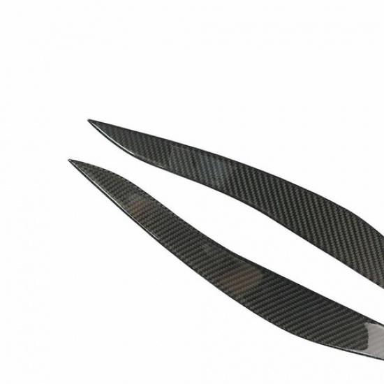 For BMW 5 Series F10 2011-2017 Carbon Fiber Headlight Eye Lid Eyebrow Cover Trim