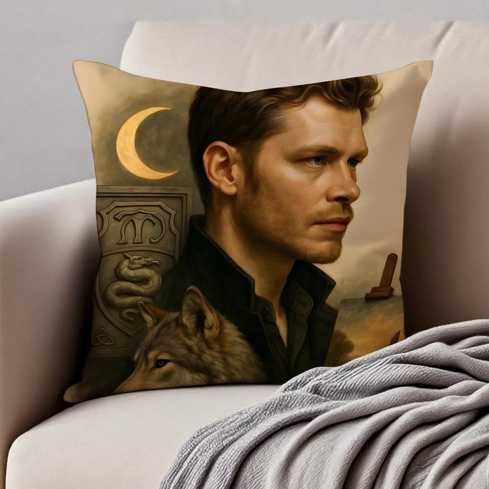 K-Klaus Mikaelson Vampire Diaries Cushion Cover Pillowcase Anti-Dustmite Invisible Zipper Short Plush Sofa Cushion