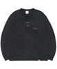 Nomaenyueol Damaged Henley Neck Shirt - Washed Black