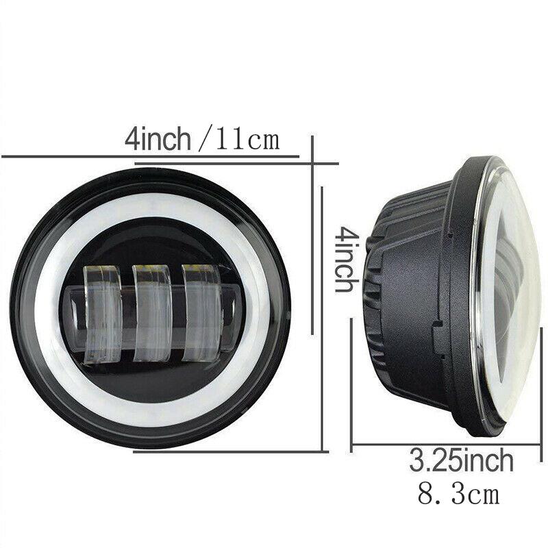 2pcs 4.5 Inch Motorcycle Led Fog Light DRL Led Fog Angel Eyes 30W Round Waterproof 1/2 Auxiliary Passing Lamp Touring
