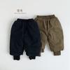 Korean Style Unisex Kids Padded Warm Wide Leg Winter Casual Pants