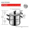 Supor 304 Stainless Steel Steamer Pot 22cm