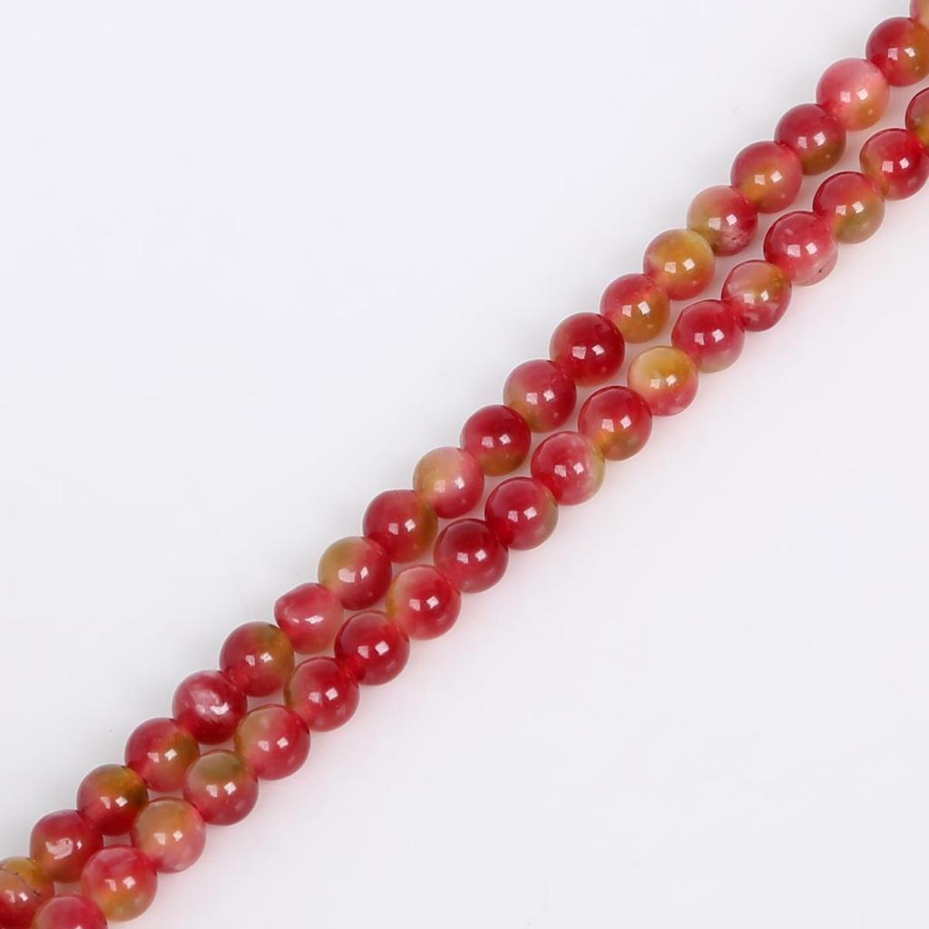 Natural Loose Stone Watermelon Crystal Round Beads for Jewelry Making 15'' Strand 4/6/8/10/12mm