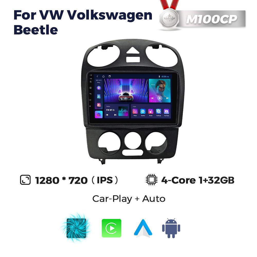 VW Beetle Android Navigation System with Wireless CarPlay Compatibility