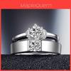 Elegante Verstellbare Partnerringe im Koreanischen Stil mit Platinbeschichtung für die Hochzeit