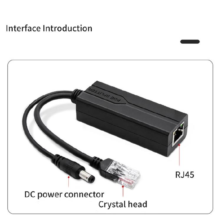 Plastic POE Splitter POE To 12V DC5.5x2.1 Power Transform, 48V To 12V With Overcurrent And Overheats Protections