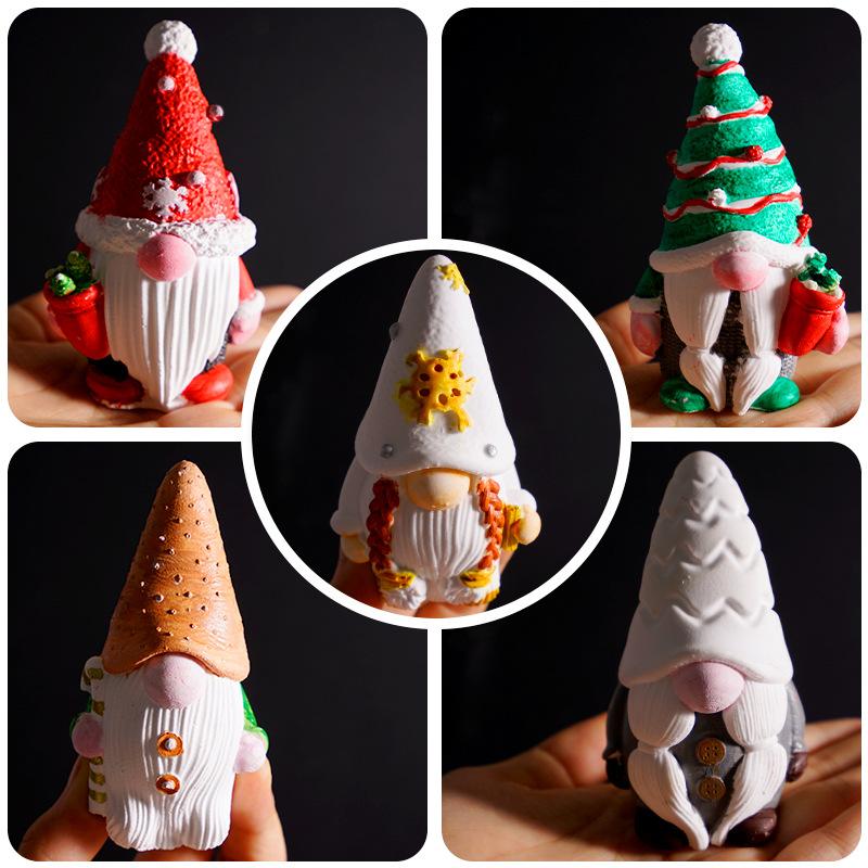 Christmas Gnome Mold Christmas Gnome Figurine Handmade Ornament Santa Claus Candle Silicone Mold