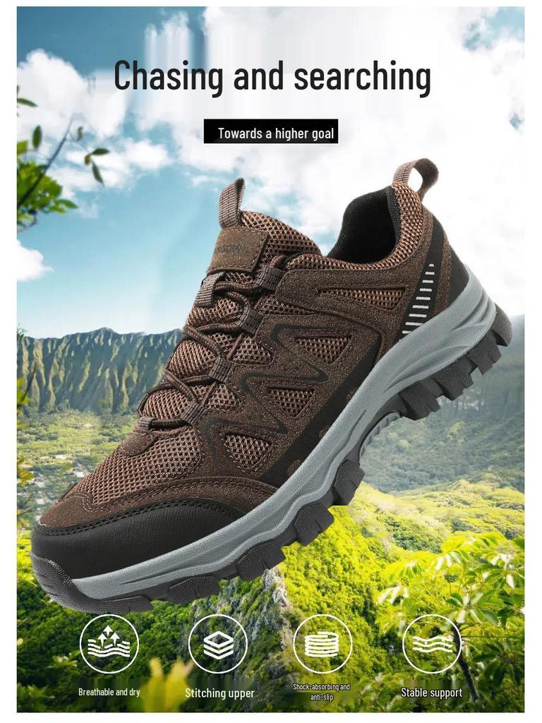 Chaussures de randonnée antidérapantes pour hommes grande taille - Résistantes à l'usure et idéales pour le camping, le sport, la course à pied et l'alpinisme.