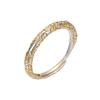 S925 Silver-painted Gold Cherry Blossom Plain Ring Women's Retro Color Separation Chinese Flower Ring Ethnic Style Open Ring Jewelry