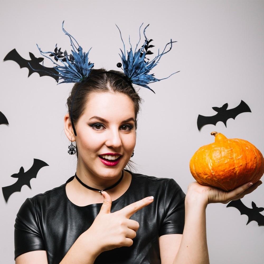 Dark Butterfly Deer Antlers Branch Headband Pearls Festival Hair Accessories Men