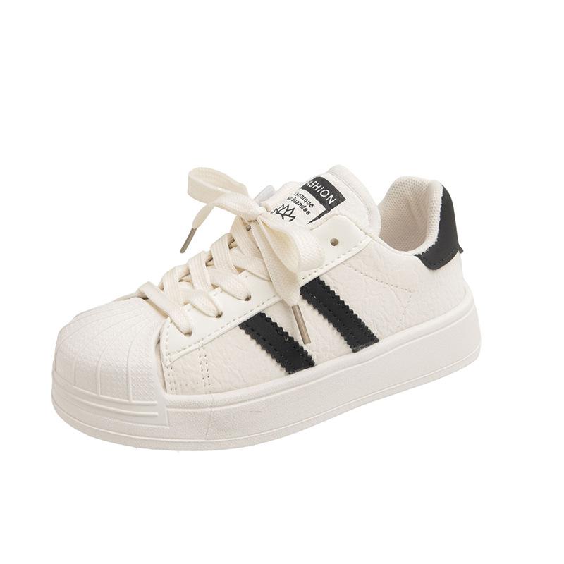 Girls shell head white shoes children 2025 new spring and autumn middle and older children's casual board shoes