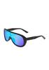 Dee Franklin Ajax Matte Sunglasses, Black/Blue Revo, DFSU910001-BLUE