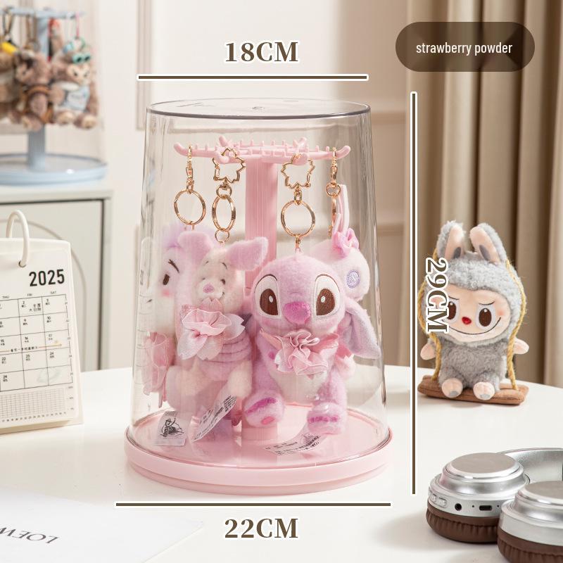 Rotating Labubu Plush Doll Display Box & Charm Stand
