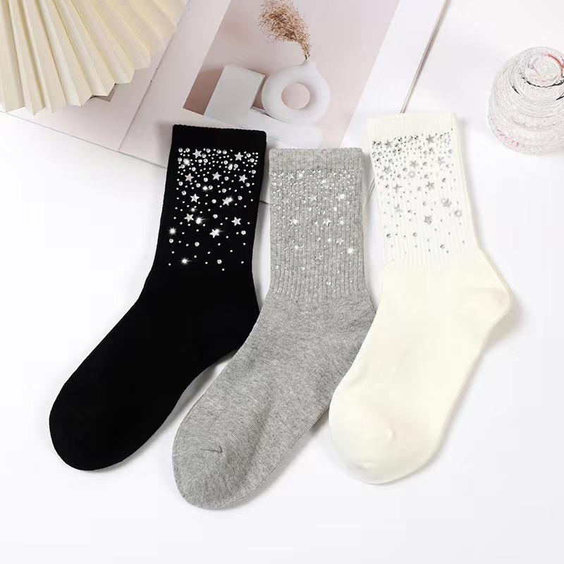 

Носки Starry Sky Diamond Cotton Socks 2023 года — элегантные, прочные, легкие, роскошные, универсальные, средней длины One Size