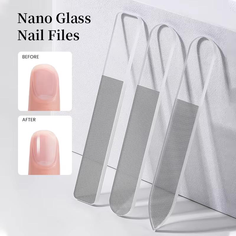 1/3Pcs Durable Nano Glass File Nail Art File Buffing Transparent Sanding Polishing Manicure Professional Nail Accessories Tool