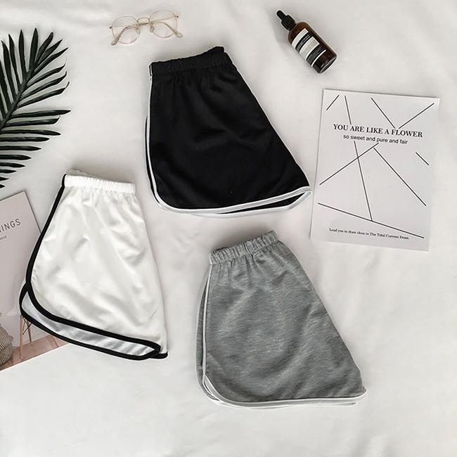 Simple Women Casual Shorts Patchwork Body Fitness Workout Summer Shorts Elastic Skinny Slim Beach