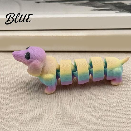 Pet Desktop Decor 3D Printed Dachshund Figurine Articulated Dog Fidget Toy