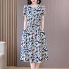 Summer Elegant Dresses Ladies  Slim Short Sleeve Casual Summer Women's Dresses Korean Style Vintage Clothes