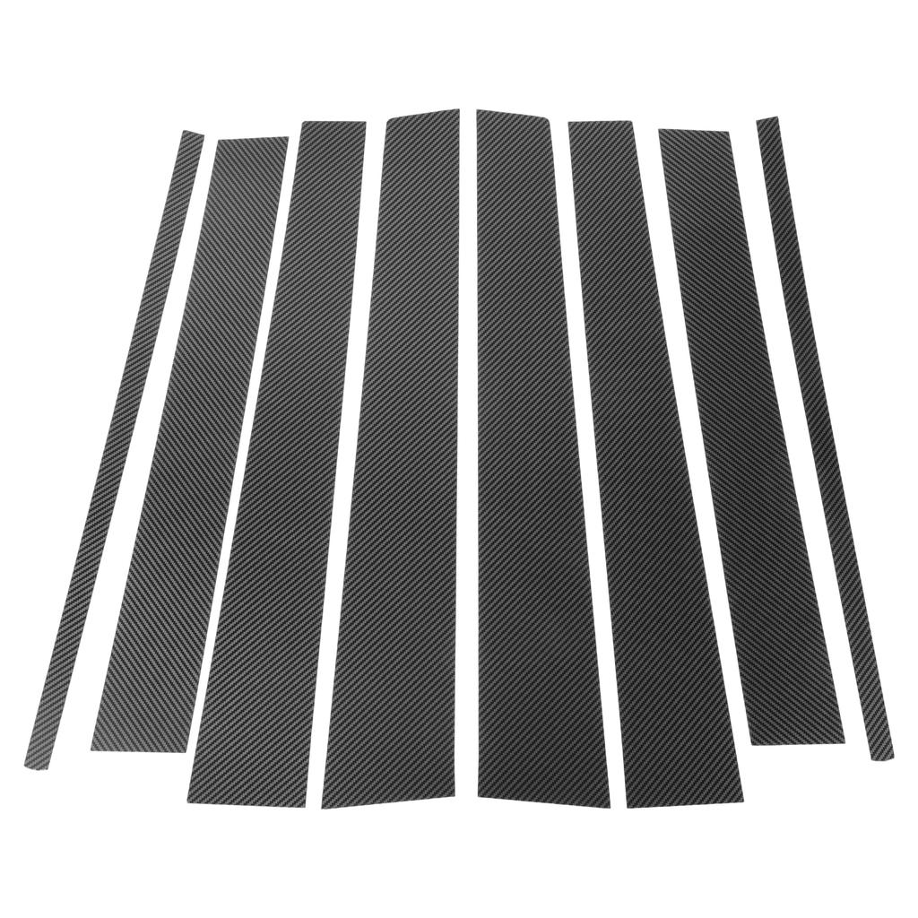 ABSOPRO Door Pillar Window Trim Stickers Pillar Post Door Outer Exterior Cover Carbon Fiber Pattern Black for VW Touran Anti-Scratch 2004-2015