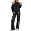 Women's Relaxed Fit Tracksuit Long Sleeve Crew Neck Sweatshirt Drawstring Waist Split Flare Pants