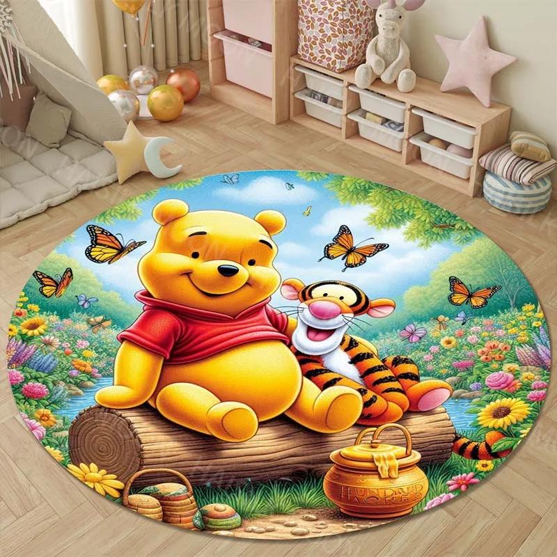 3D P-P0kemon Gengar Round Rugs Bedroom Living Room Home Decor Floor Mats for Kids Room Bath Chair Mat Carpet Next Day Shipping