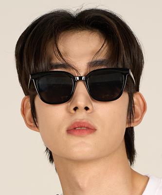 KOLEAT Men Layered Horn-Rimmed Plain Black Uv Protection Sunglasses [Mgabk]