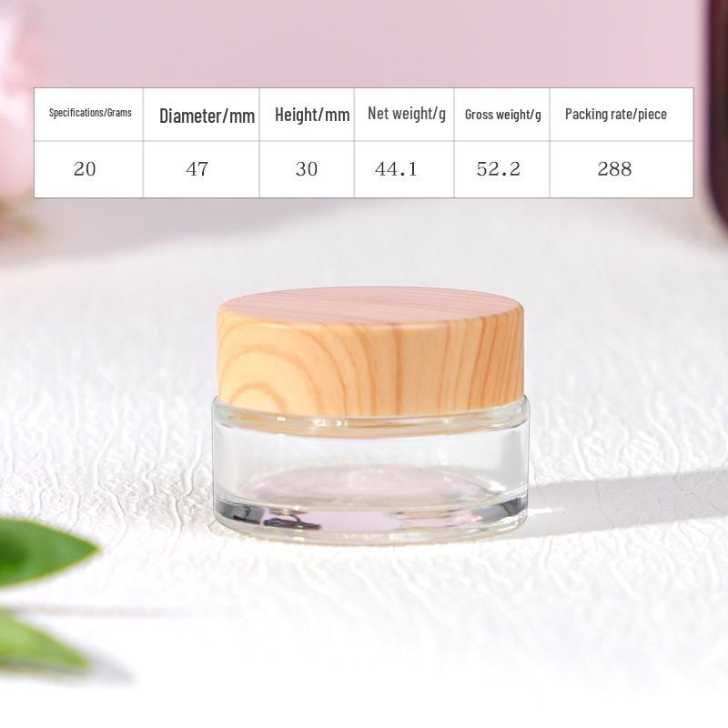 Travel Size Cosmetic Cream Bottle with Wood Grain Lid for Skincare and Makeup Remover