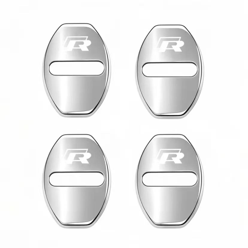 BFPQY1 Zinc Alloy Car Door Lock Buckle Cover Protective Covers For VW GTI Polo Golf Passat Tiguan Jetta T-ROC Touareg Taigo CC Hub Cap