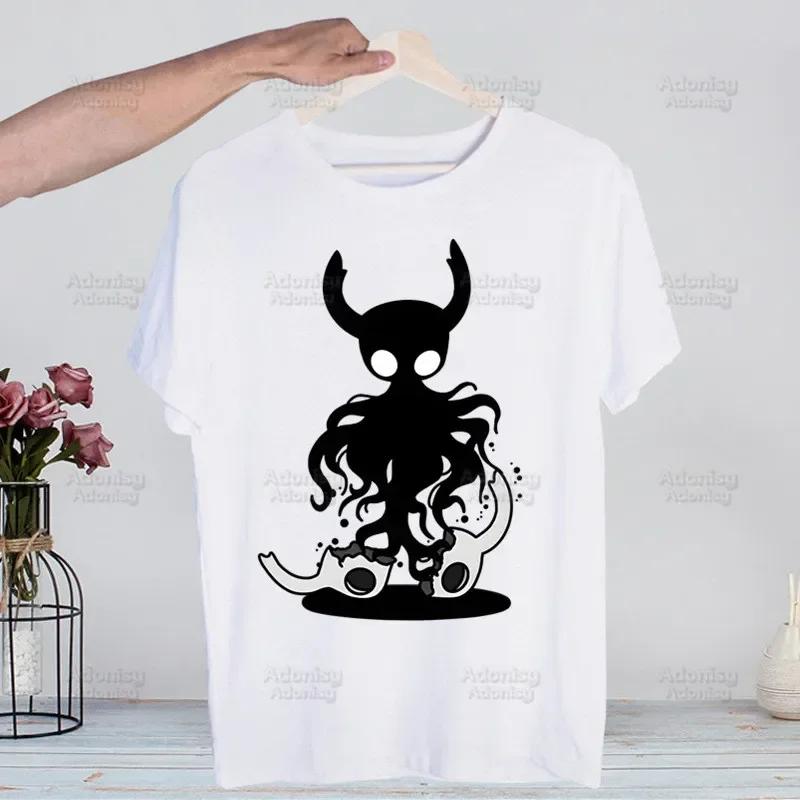 Hollow Knight Game Shirt Funny Vintage Crew Neck Men's Hollow Knight Anime T-Shirt Women Top Tee Streetwear