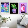 Sun Star Tarot Card Tiger Leopard Art Poster Print Abstract Cat Animal Mural Canvas Painting Pink Picture Living Room Home Decor