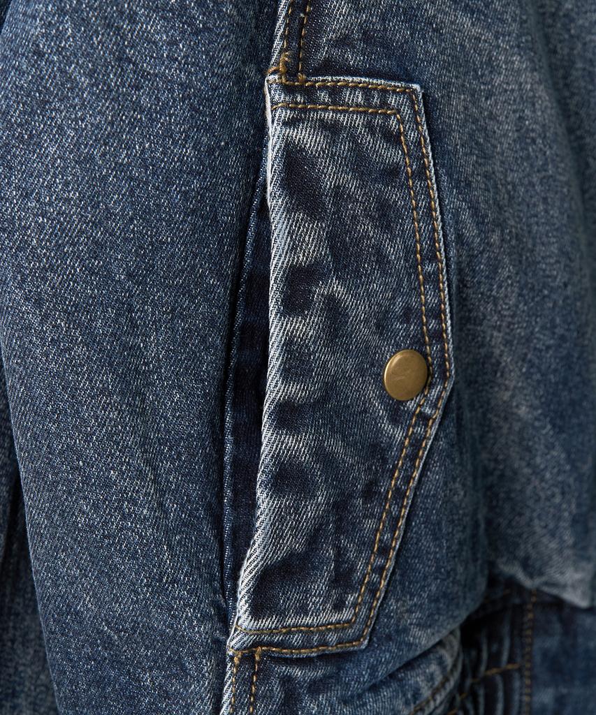 Toffee Vintage Snap Denim Blouson Jacket (Washed Indigo)